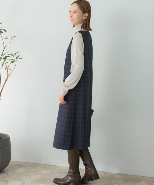 URBAN RESEARCH ROSSO WOMEN」 ノースリーブワンピース 38 ネイビー