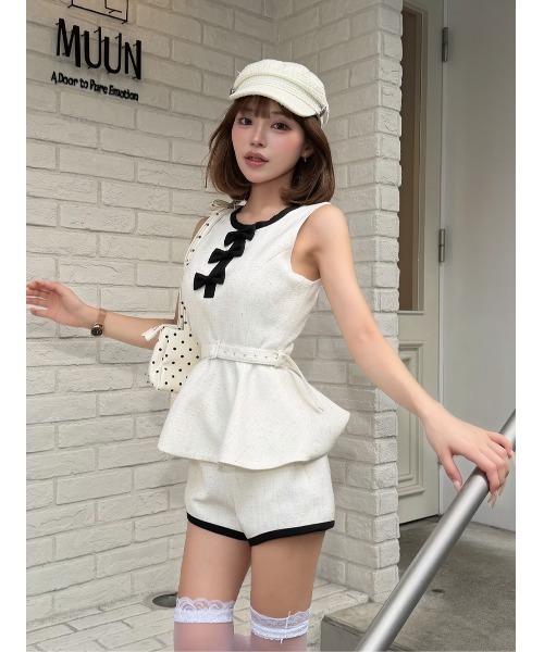 Darich（ダーリッチ） セットアップ ウエストラインバイカラーリボン