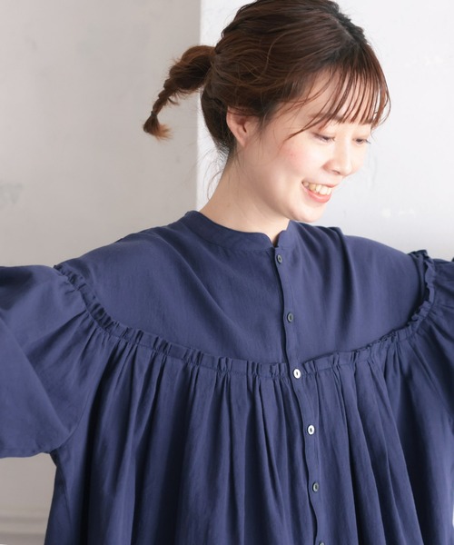 「soulberry」 長袖ブラウス M ネイビー レディース_画像5
