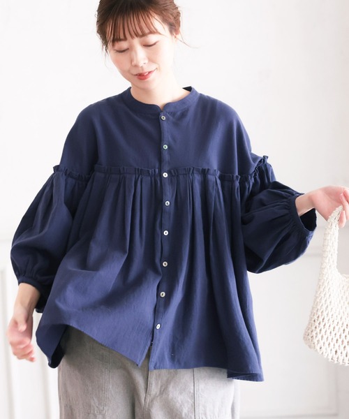 「soulberry」 長袖ブラウス M ネイビー レディース_画像7