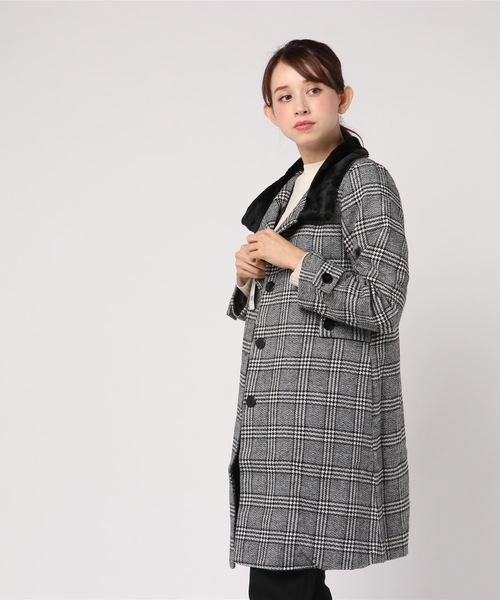 アウター ファー付スタンドカラーフェイクウールコート | GeeRA | 11