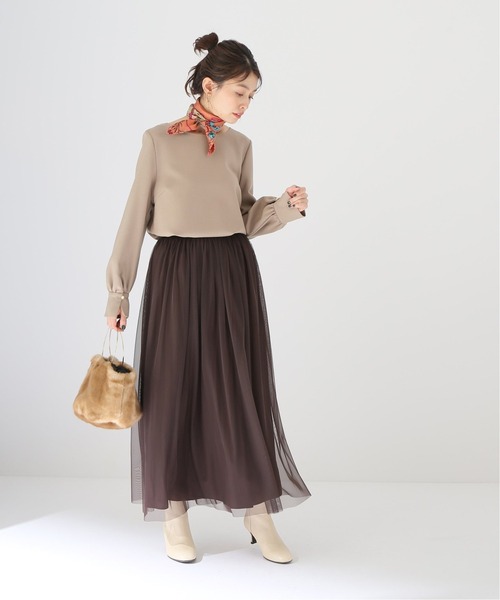 シャツ シャツ ブラウス ダブルクロスバックスキッパーブラウス ZOZOTOWN PayPayモール店 - 通販 - PayPayモール ベージュ