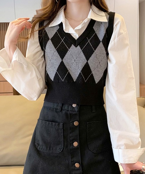 MARNI アーガイル柄 ニットベスト サイズ46 MARNI アーガイル柄 ニットベスト サイズ46