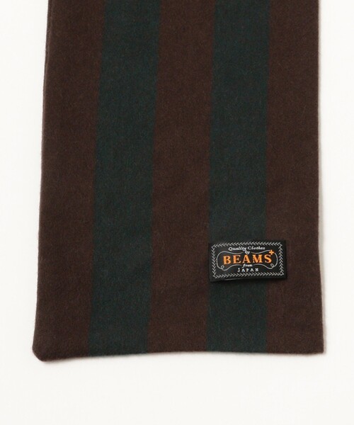 Beams Plus スクールマフラー　カシミヤBROWN×GREEN BEAMS+（ビームスプラス） マフラー BEAMS PLUS / カシミヤ スクール