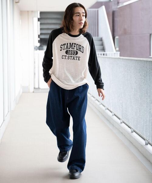 WEGO（ウィゴー） tシャツ WEGO/ヴィンテージロゴラグランロンT メンズ