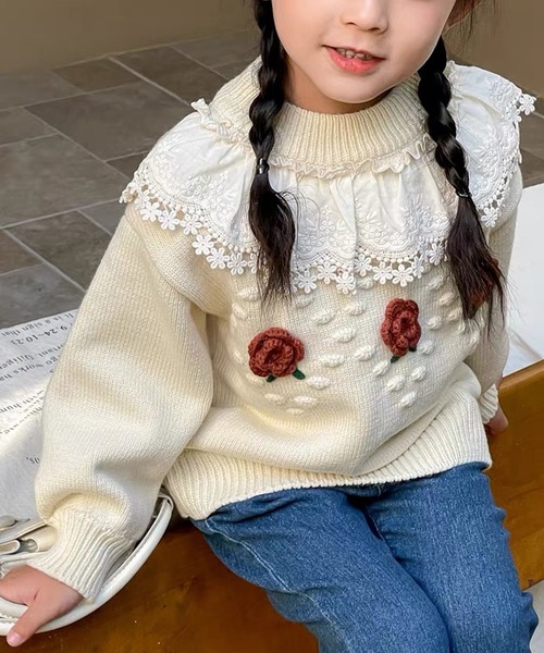 ⭐︎子供服おまとめ⭐︎ aimoha ニット セーター 「aimoha-KIDS-」子供服 レース襟付け