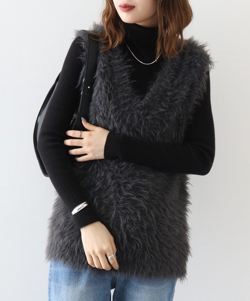 ニット セーター ＆soiree Vネックモヘアライクニットベスト レディース ＆soiree ニット セーター Vネックモヘアライクニットベスト