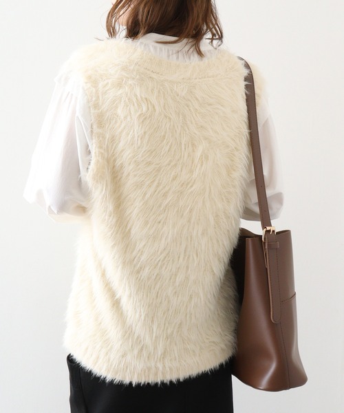 ニット セーター ＆soiree Vネックモヘアライクニットベスト レディース ＆soiree ニット セーター Vネックモヘアライクニットベスト