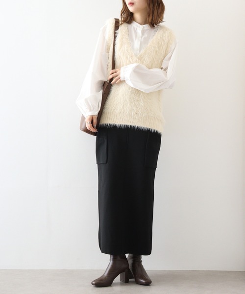 ニット セーター ＆soiree Vネックモヘアライクニットベスト レディース ＆soiree ニット セーター Vネックモヘアライクニットベスト