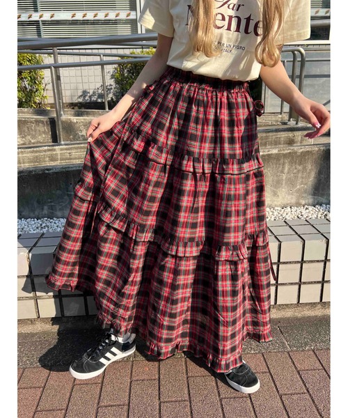 tsurubymarikooikawa ティアードチェックスカート36 tsurubymarikooikawa ティアードチェックスカート36