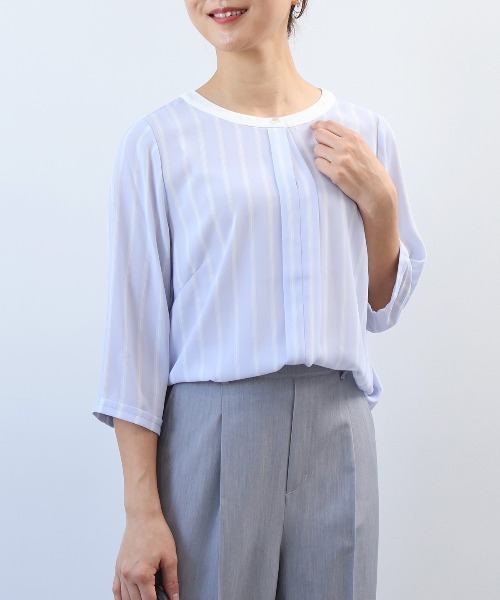 ブラウス シャツ 「L〜5L 大きいサイズ」フロンド タック ブラウス レディース fleur by mint breeze ブラウス シャツ 「L〜5L 大きいサイズ