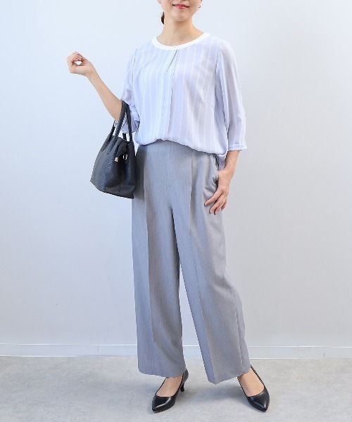 L〜5L フロンド タック ブラウス 大きいサイズ レディース 春夏 半袖 きれいめ 黒 ストライプ ドット 幾何柄 fleur by mint breeze  ミントブリーズ  wc20fa2506 楽天市場】【L〜5L】フロンド タック ブラウス 大きいサイズ
