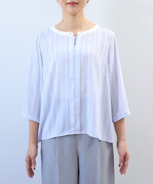 L〜5L フロンド タック ブラウス 大きいサイズ レディース 春夏 半袖 きれいめ 黒 ストライプ ドット 幾何柄 fleur by mint breeze  ミントブリーズ  wc20fa2506 楽天市場】【L〜5L】フロンド タック ブラウス 大きいサイズ