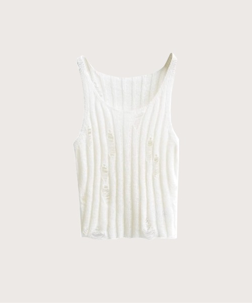 タンクトップ ノースリーブ ブロークンスタイルニットベスト Broken Style Knit Vest レディース