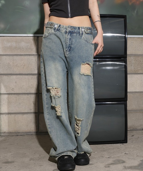 FOLLOWIN ジーンズ デニム デニムパンツ 「UNISEX」「キューブ