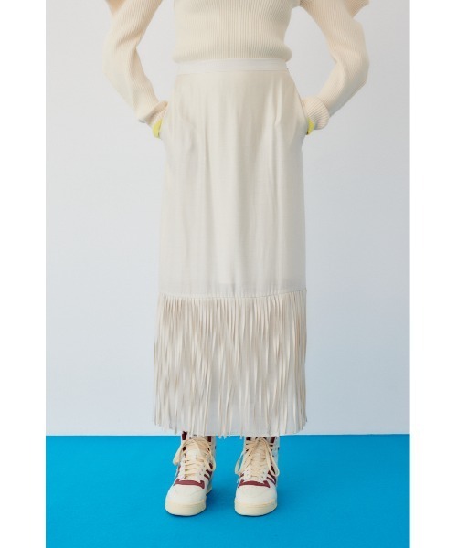 スカート euw fringe high waist skirt euw イユー フリンジスカート fringe high waist skirt - メルカリ