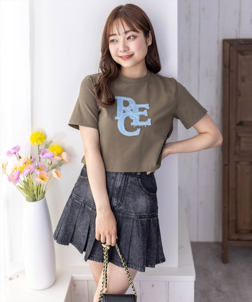 tシャツ デニムコンビネーションTシャツ レディース DENIM COMBINATION T-SHIRT — aulaaila