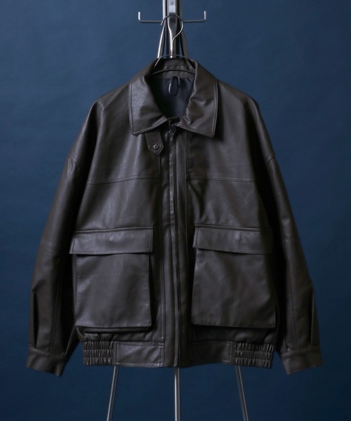 ANPAS ブルゾン アウター Synthetic Leather Vintage-like ANPAS ブルゾン アウター Synthetic Leather Vintage-like