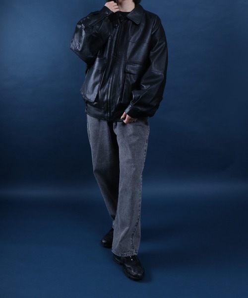 ANPAS ブルゾン アウター Synthetic Leather Vintage-like ANPAS ブルゾン アウター Synthetic Leather Vintage-like