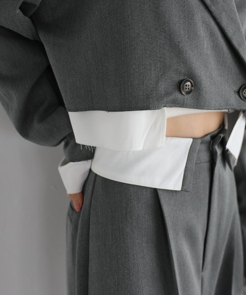ENC ジャケット テーラードジャケット layered design short