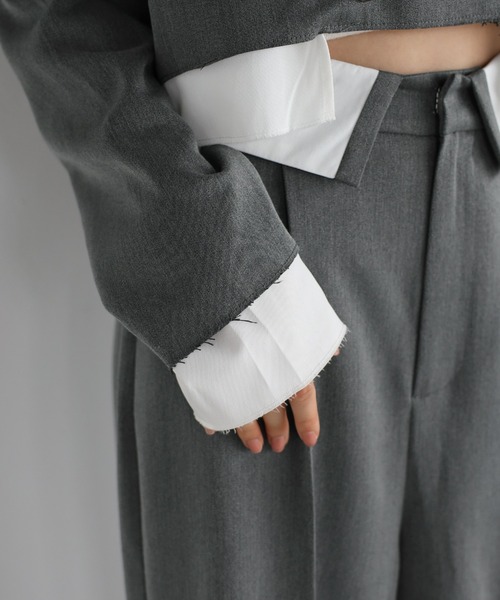 ENC ジャケット テーラードジャケット layered design short