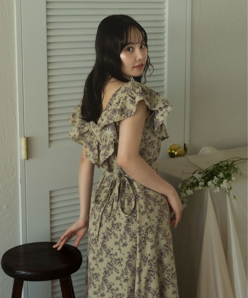 fupel ワンピース Multiway flower ruffle onepiece /マルチウェイ花柄