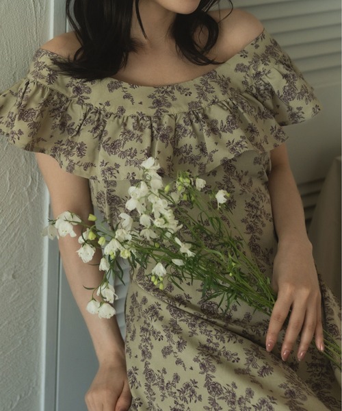 fupel ワンピース Multiway flower ruffle onepiece /マルチウェイ花柄