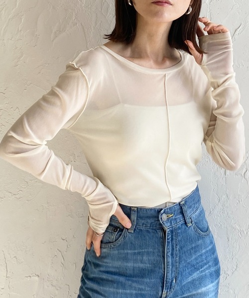 She's Closet tシャツ 指穴付きフィンガーホールクルーネック