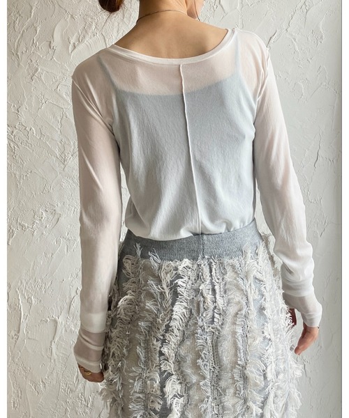She's Closet tシャツ 指穴付きフィンガーホールクルーネック長袖