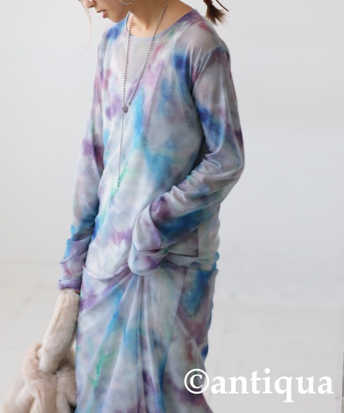Aroinda ワンピース antiqua（アンティカ） ワンピース タイダイ柄シアーワンピース