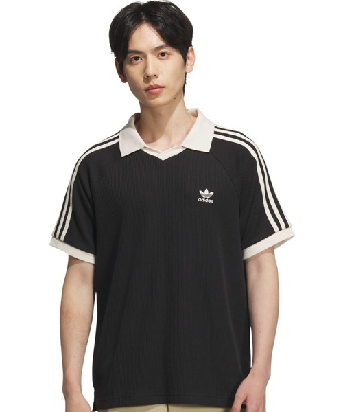 adidas ワッフル ポロシャツ size L アディカラー クラシックス ワッフル ポロシャツ クレイストレータ