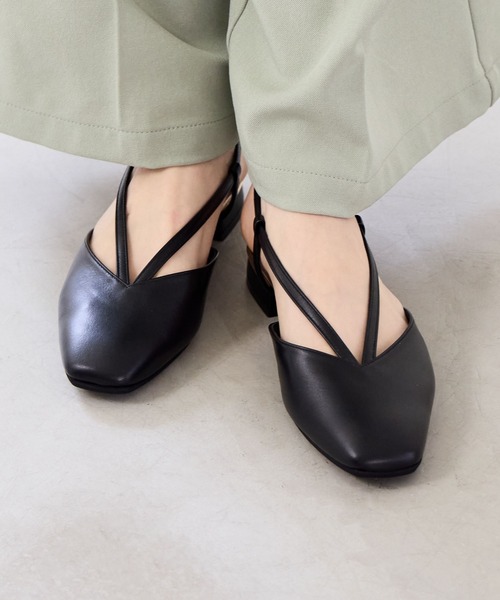 HIMIKO スクエアトゥバックストラップパンプス HIMIKO パンプス 「Made in Japan」「HIMIKO」スクエアトゥ