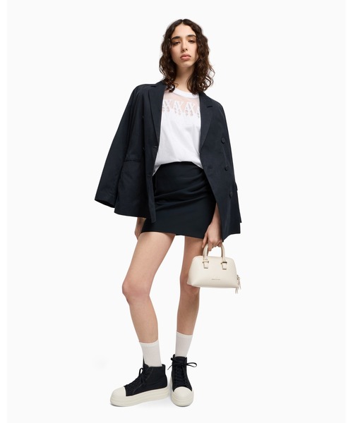 tシャツ 「A|X アルマーニ エクスチェンジ」AXロゴ メッシュクロップドTシャツ/CROPPED レディース ARMANI EXCHANGE tシャツ 「A|X アルマーニ エクスチェンジ」AX