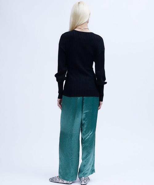 パンツ ACETATE SATIN DOUBLE TUCK WIDE PANTS / アセテートサテンダブルタックワイドパンツ レディース_16