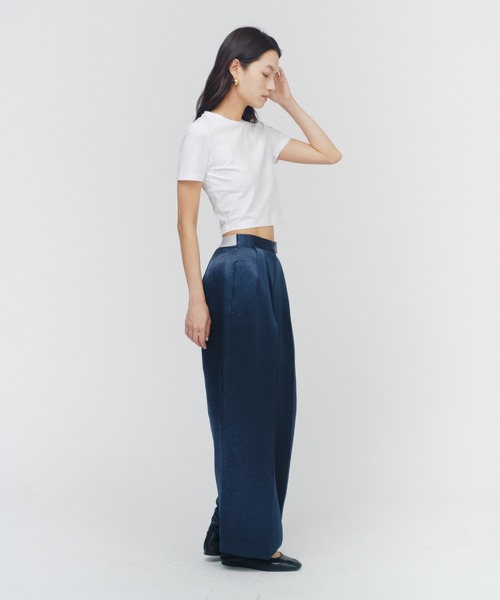 パンツ ACETATE SATIN DOUBLE TUCK WIDE PANTS / アセテートサテンダブルタックワイドパンツ レディース_27