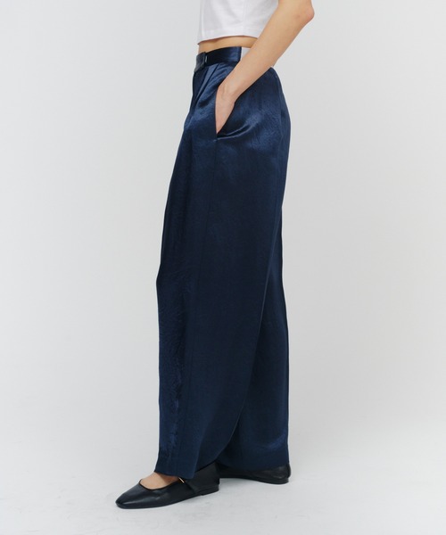 パンツ ACETATE SATIN DOUBLE TUCK WIDE PANTS / アセテートサテンダブルタックワイドパンツ レディース_20