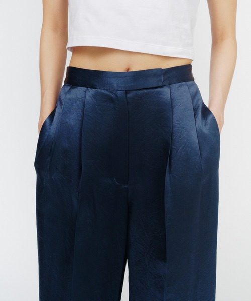 パンツ ACETATE SATIN DOUBLE TUCK WIDE PANTS / アセテートサテンダブルタックワイドパンツ レディース_23