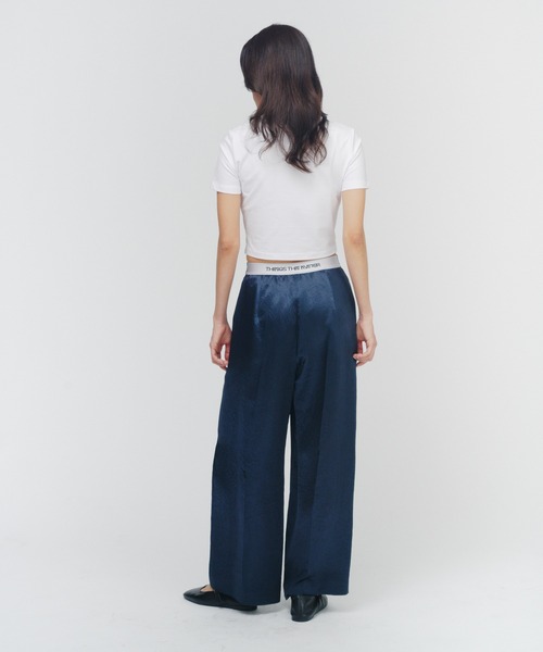 パンツ ACETATE SATIN DOUBLE TUCK WIDE PANTS / アセテートサテンダブルタックワイドパンツ レディース_26