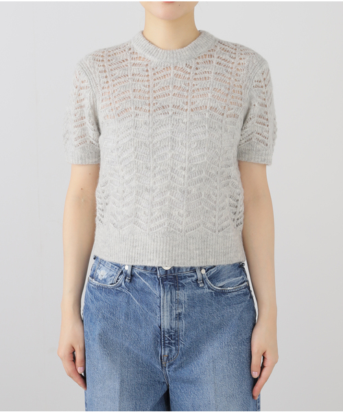 ニット セーター THE GARMENT/ザ ガーメント Verbier Pointelle Mini ニットTシャツ 21216 レディース