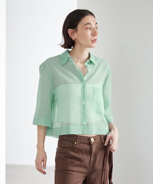新品　BEAUTY&amp;YOUTH UNITED ARROWS オーガンジーシャツ BEAUTY＆YOUTH UNITED ARROWS ブラウス シャツ ポリエステル