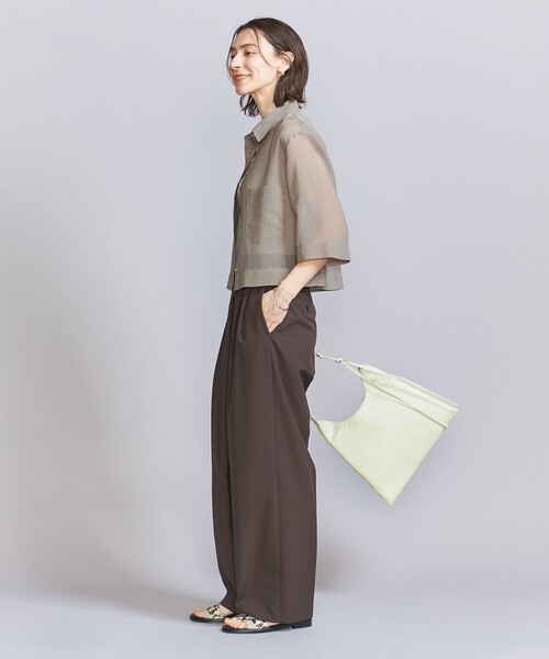 BEAUTY&amp;YOUTH ポリエステルオーガンジーシャツ　ダークグレー BEAUTY&YOUTH UNITED ARROWS - BEAUTY&YOUTH ポリエステルオーガンジー