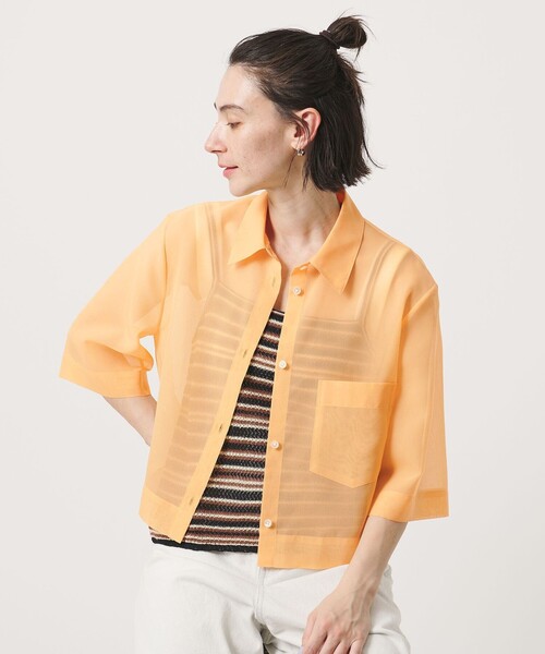 新品　BEAUTY&YOUTH UNITED ARROWS オーガンジーシャツ BEAUTY＆YOUTH UNITED ARROWS ブラウス シャツ ポリエステル