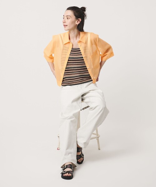 未使用 BY ポリエステルオーガンジーシャツ オーバーサイズ ウォッシャブル BEAUTY＆YOUTH UNITED ARROWS ブラウス シャツ ポリエステル