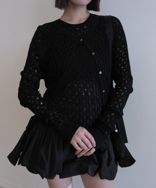 カーディガン taffeta balloon cardigan レディース