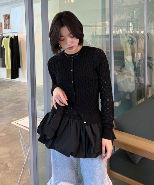 カーディガン taffeta balloon cardigan レディース HONEY MI カーディガン taffeta balloon cardigan レディース