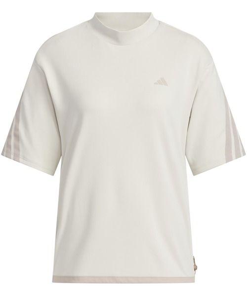 ブラウス シャツ アディダス adidas スリーストライプス ボックスシルエット モックネック 半袖シャツ レディース adidas ブラウス シャツ アディダス スリーストライプス