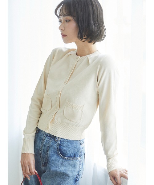 カーディガン 「Azusaさんコラボ」フロントタックニットカーディガン レディース