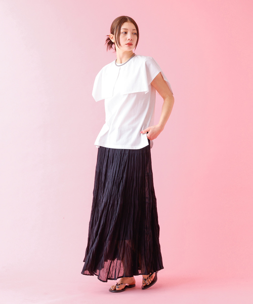 tシャツ 「Le Melange/ル・メランジュ」タンクトップ＋ロンTセット/レイヤー/七分袖「WEB限定」 レディース Le Melange/ル・メランジュ】タンクトップ＋ロンTセット