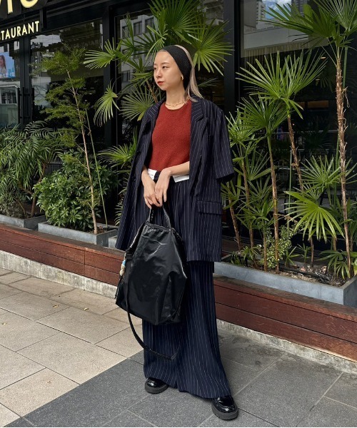 Ameri（アメリ） タンクトップ ノースリーブ 25SS USEFUL CUP KNIT