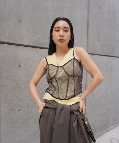 ‼️セール‼️【amerivintage】 2025SS プリプリタンクトップ Ameri（アメリ） タンクトップ ノースリーブ 25SS USEFUL CUP KNIT